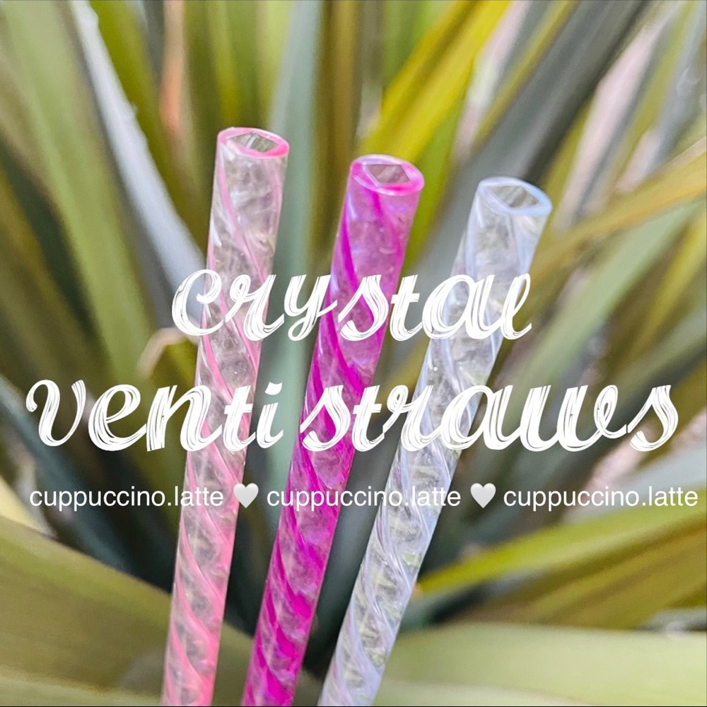 ⭐️NEW TRIO⭐️Venti Crystal Swirl Reusable Straws